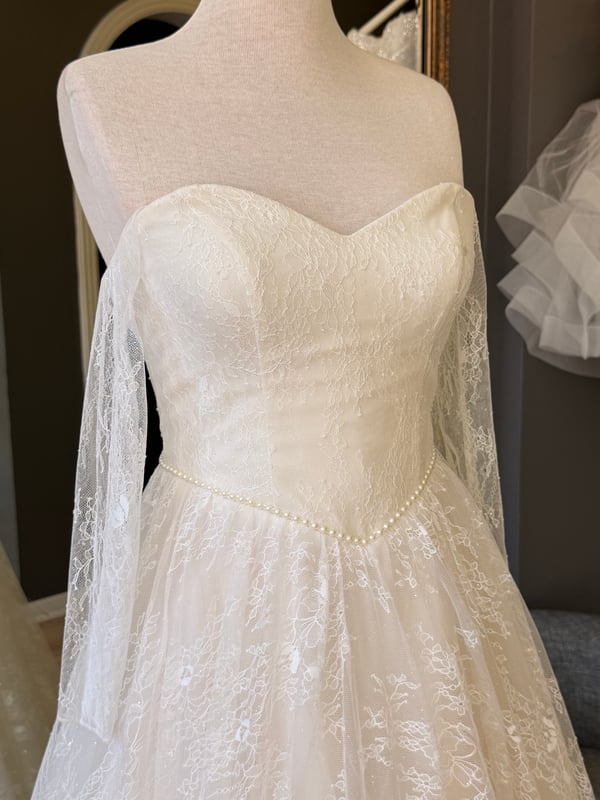 Lenta Wedding Krem Lez Dantel İnci Detaylı Sindirella Maxi boy Gelinlik ve Nişanlık