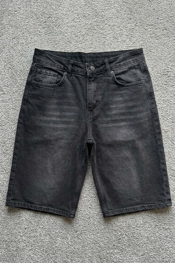 Beyaz MZKD Spider Nakışlı Y2K Baggy Unisex Şort