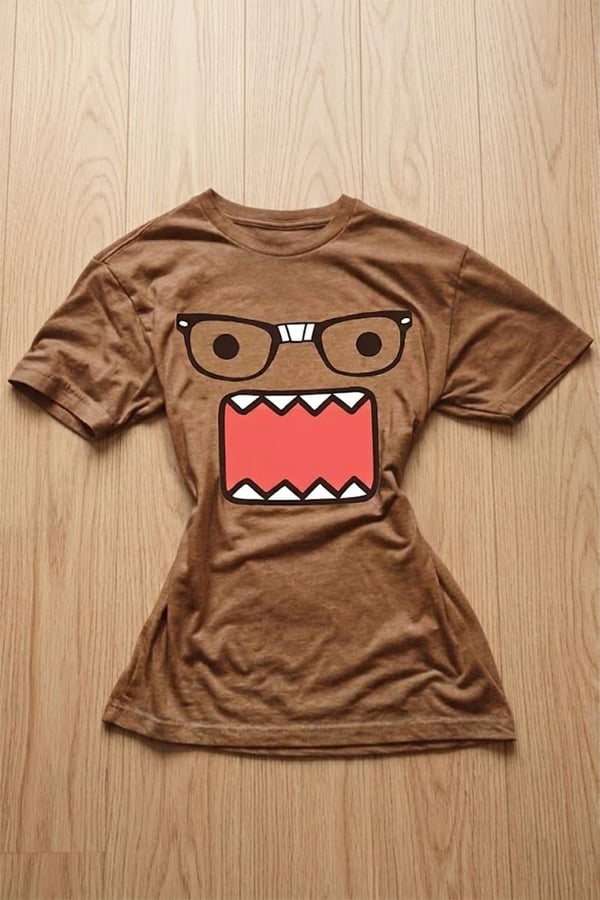 Domo Panic Caricature Y2K Kısa Kollu Crop