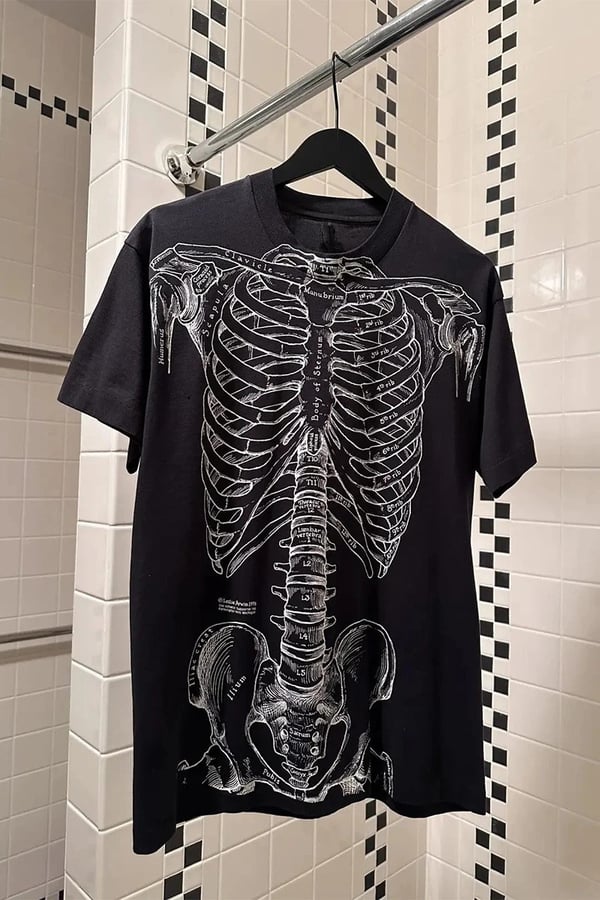 Gotik Anatomik İskelet Grunge Y2K T-Shirt