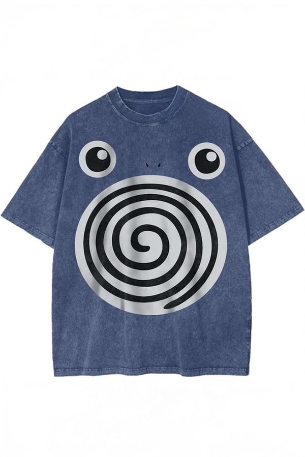 Yıkamalı Poliwag Pokemon Unisex T-Shirt