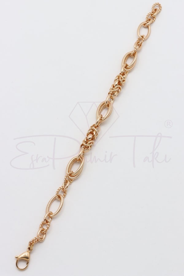 Rose Gold Renk Vıp Çelik Bileklik