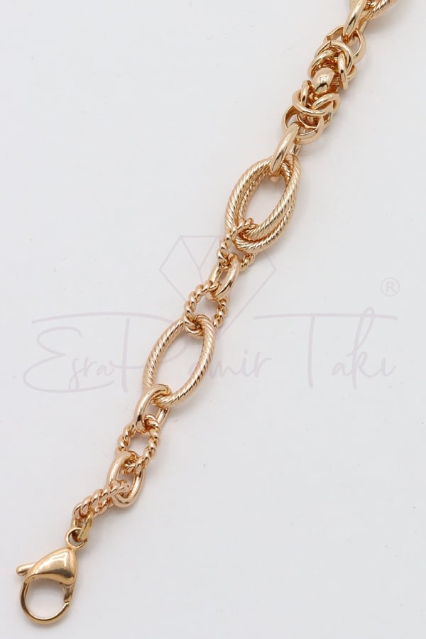 Rose Gold Renk Vıp Çelik Bileklik
