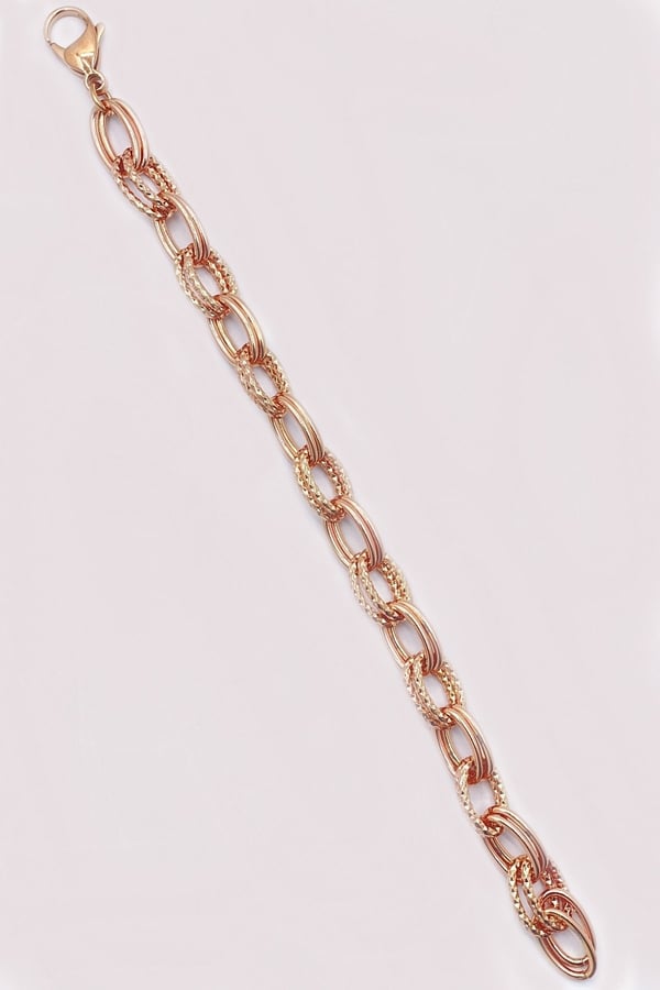 Rose Gold Renk Vıp Çelik Bileklik