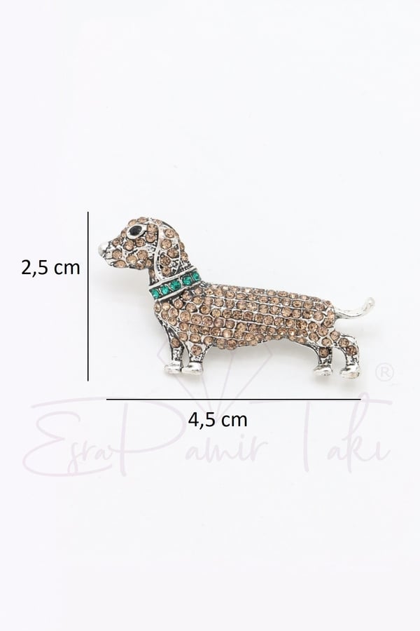 Taşlı Köpek Broş