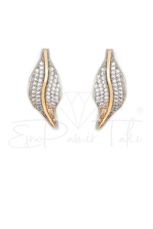 Zirkon Taşlı Rose Gold Renk Arı Küpe Seti