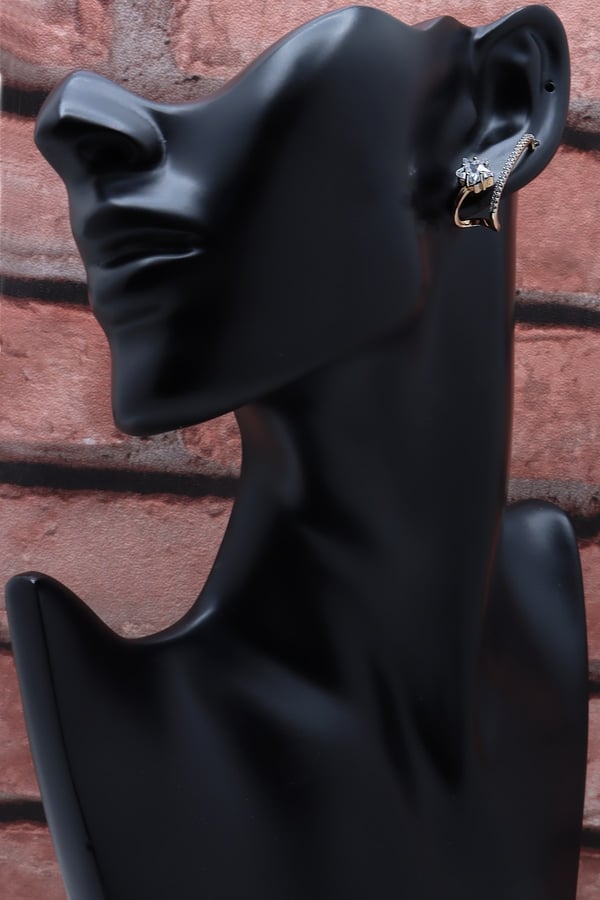 Zirkon Taşlı Rose Gold Renk Küpe