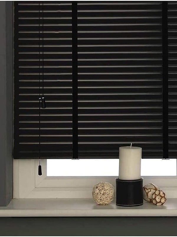 Ahşap Jaluzi Perdeler 506 Gece Siyahı - 50mm Doğal Ahşap Jaluzi Perde - Özel Ölçü