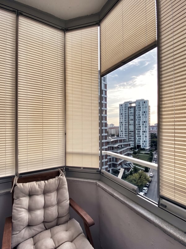 Perla Serisi Plise Perde Perla Serisi Özel Ölçü Plise Krem Perde - Cam Balkon ve Pencere Uyumlu