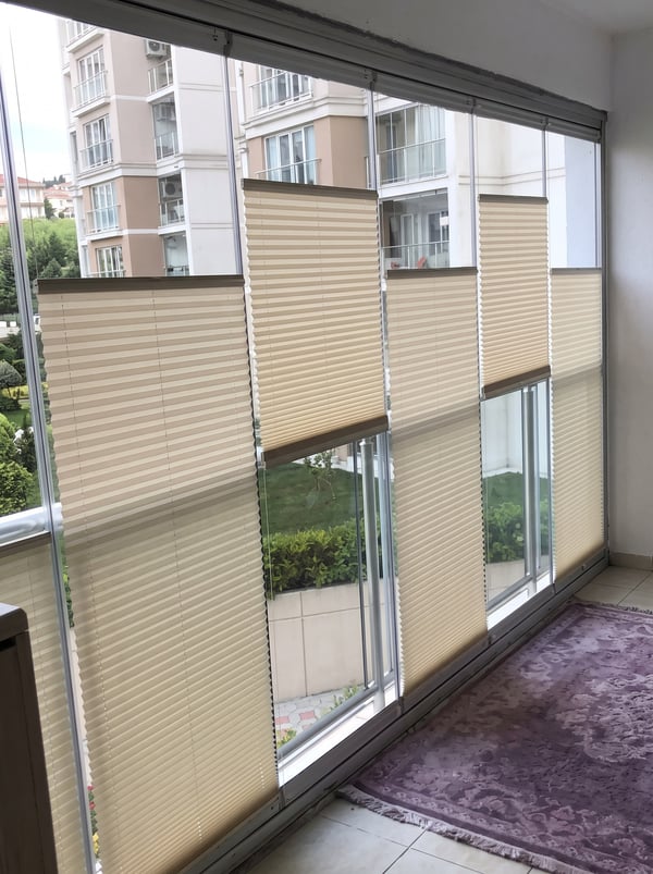 Perla Serisi Plise Perde Perla Serisi Özel Ölçü Plise Krem Perde - Cam Balkon ve Pencere Uyumlu