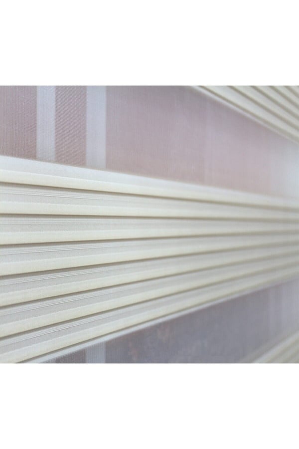 Stor Perde Pliseli Zebra Perde 1267-2 Etek Dilimli Krem Lcr1267-2