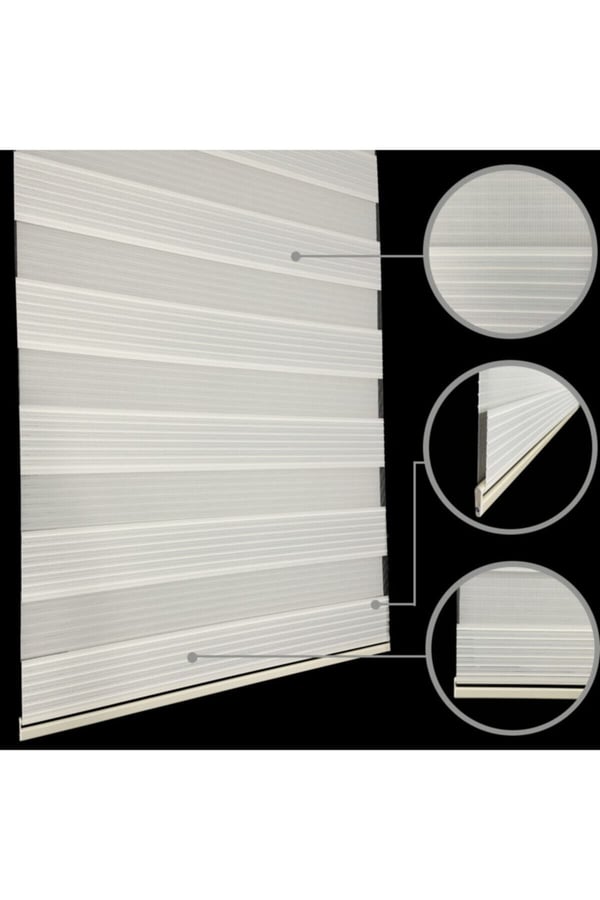 Stor Perde Pliseli Zebra Perde 1267-2 Etek Dilimli Krem Lcr1267-2