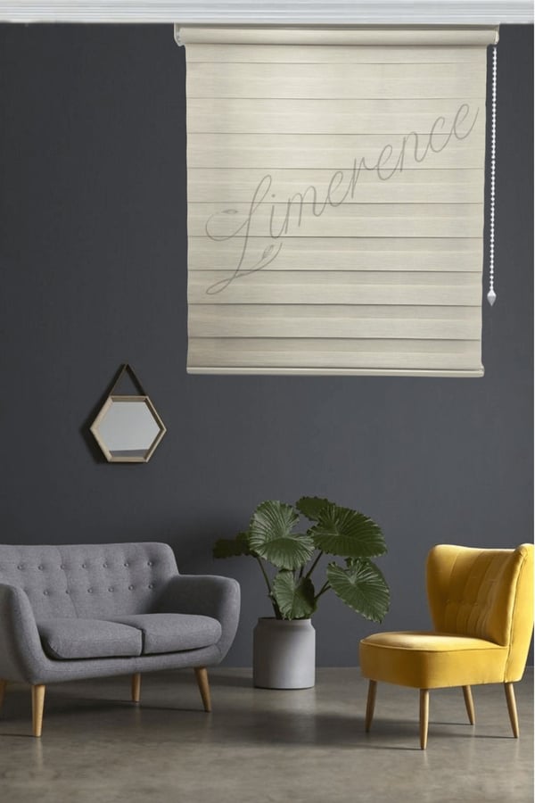 Stor Perde Zebra Perde Bambu Krem Lcrbmb 100x200