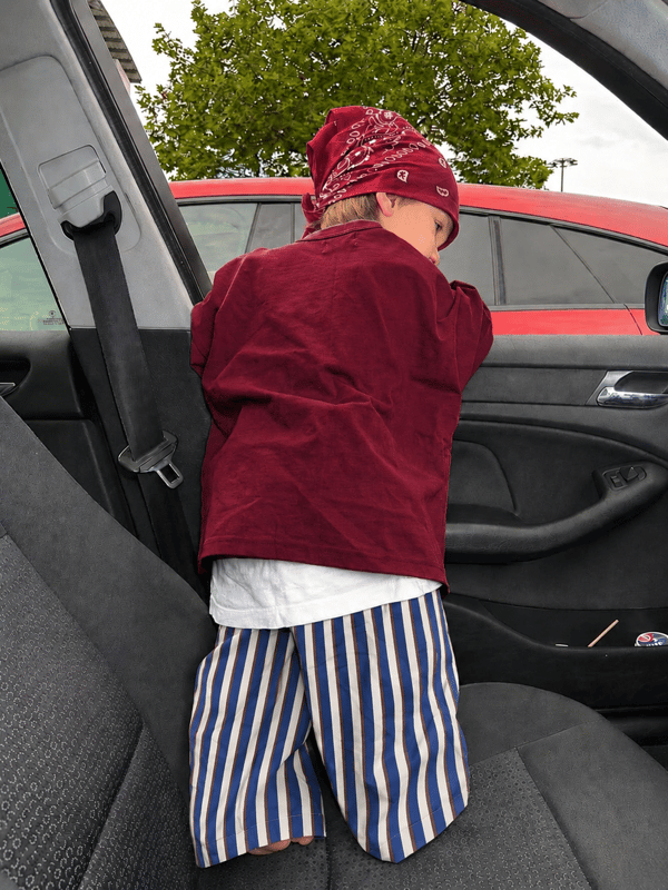Çizgili Gabardin Baggy pantolon