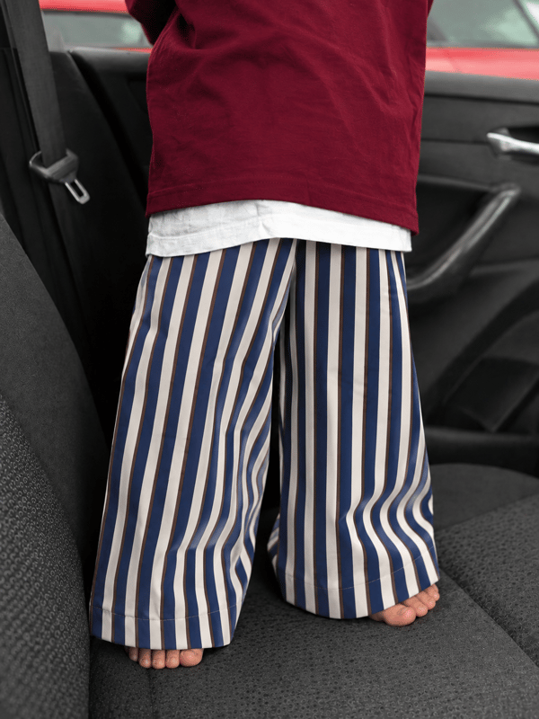 Çizgili Gabardin Baggy pantolon
