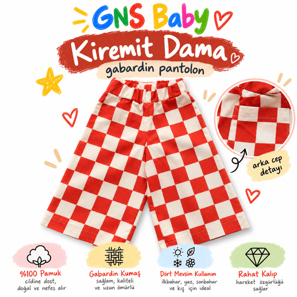 KİREMİT DAMA GABARDİN  PANTOLON