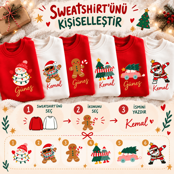 KİŞİSELLEŞTİRİLEBİLİR YILBAŞI SWEATSHİRT
