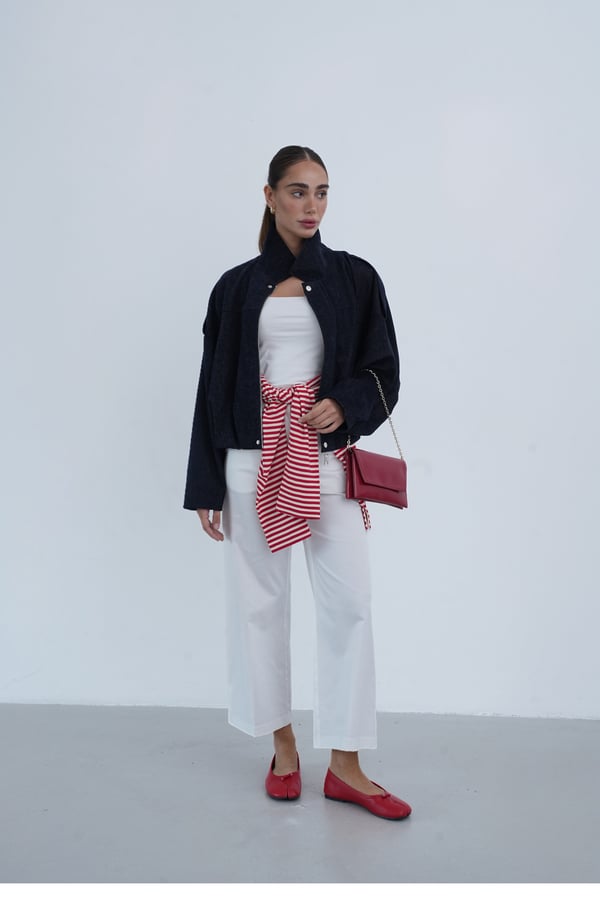 Kadın Lacivert Oversize Bomber Ceket