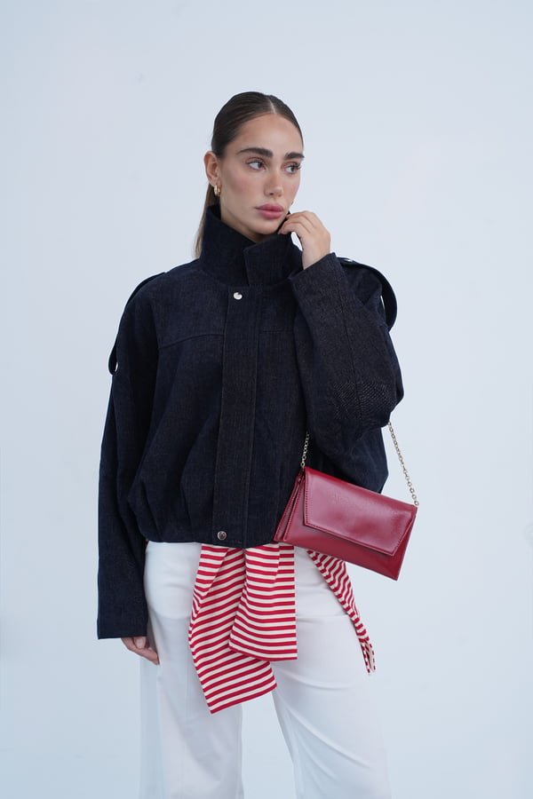 Kadın Lacivert Oversize Bomber Ceket