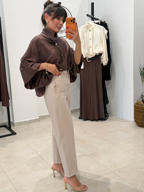 Klasik Kumaş Pantalon - Krem