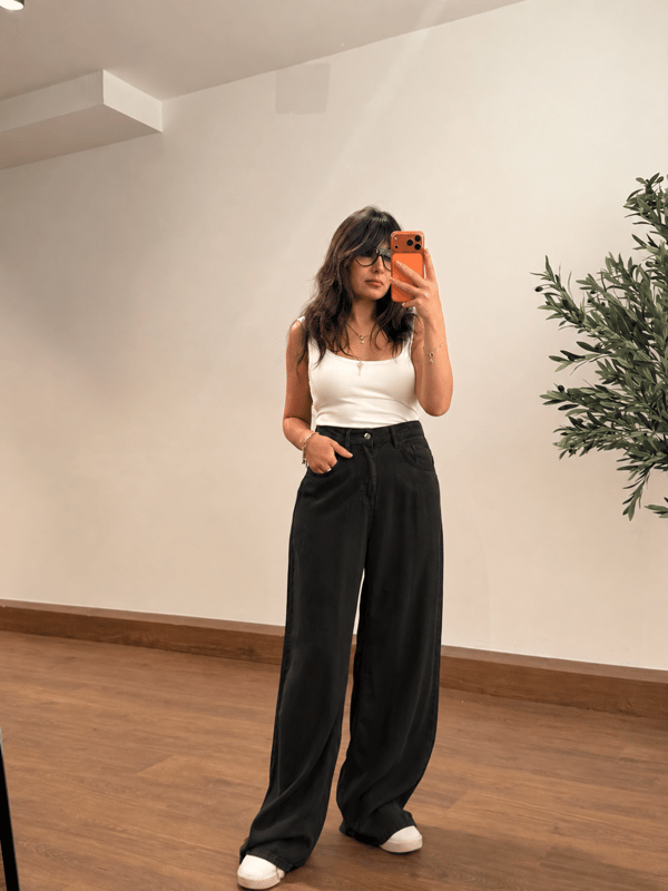 Yumuşacık Tencel Jean Pantolon Siyah