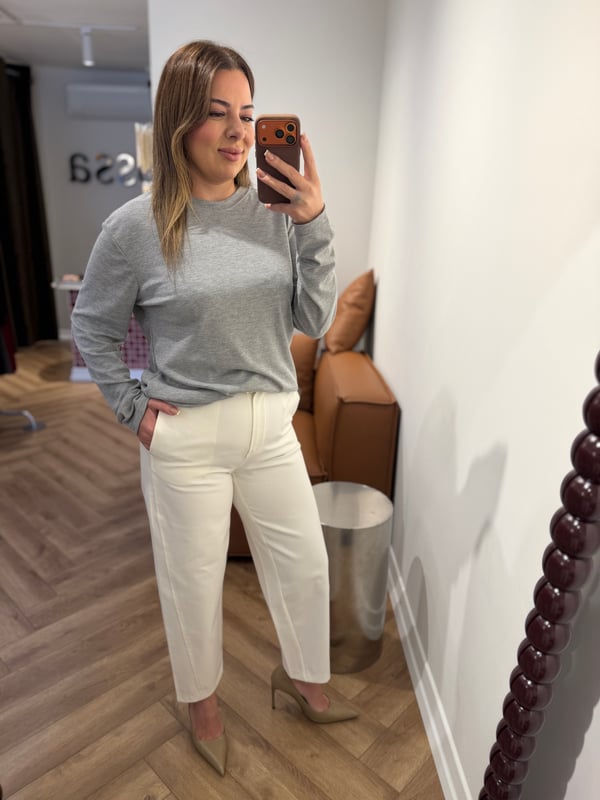 COS etiketli basic gri tshirt
