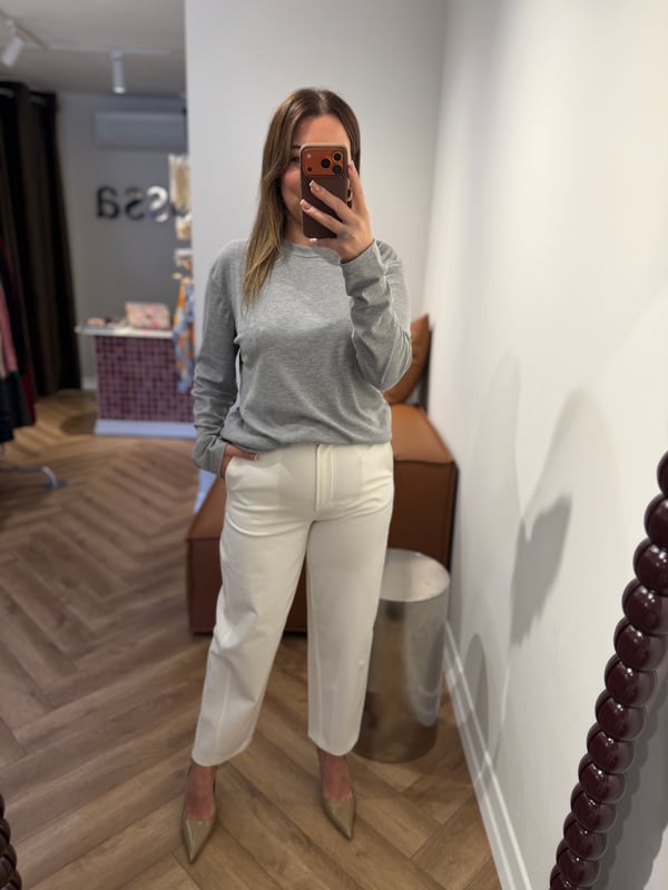 COS etiketli basic gri tshirt