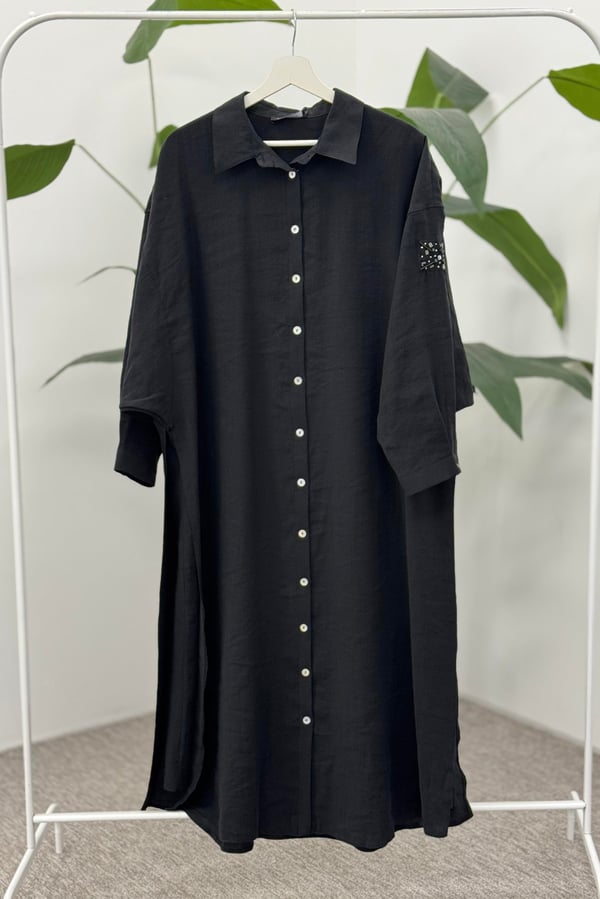 CEREMONY Çift Katlı Önden Düğmeli Kolu İşleme Detaylı Gömlek Kap