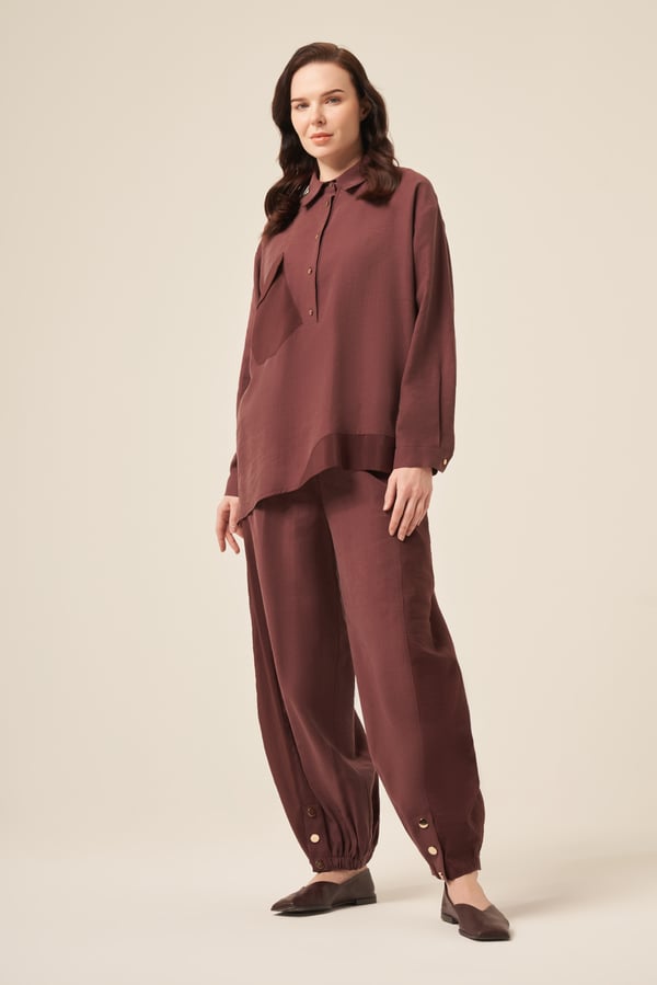 CEREMONY Yarım Pat Detaylı Cebi Dubai Garnili Tunik