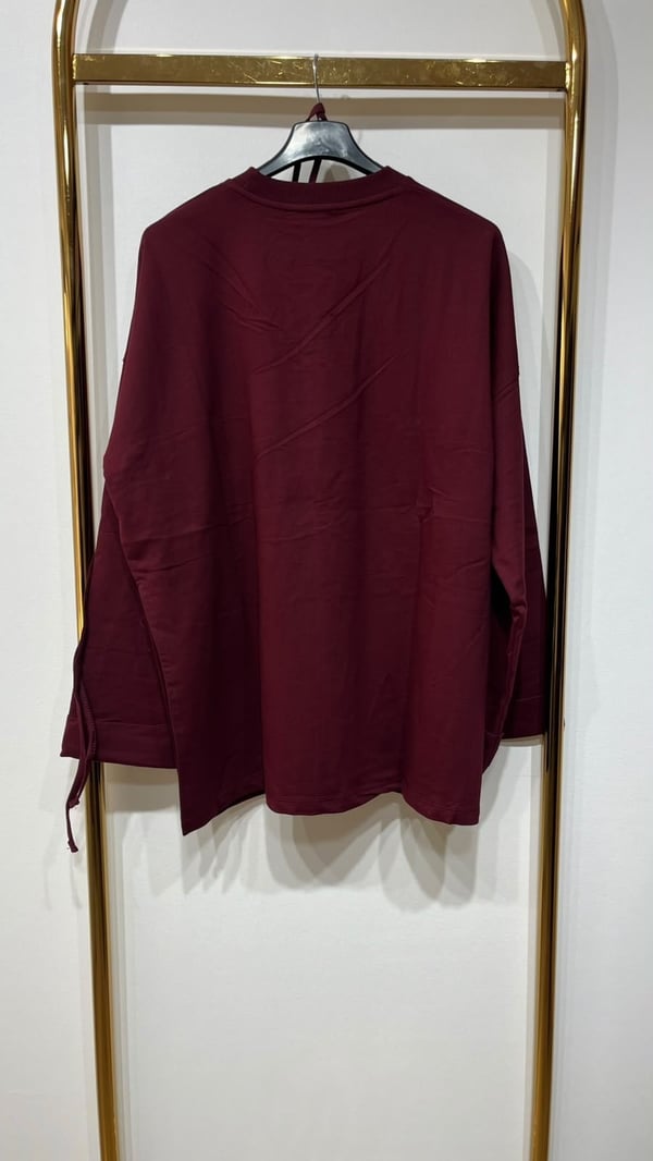 EKRUTEX Dikiş Detaylı Yırtmaçlı Sweatshirt