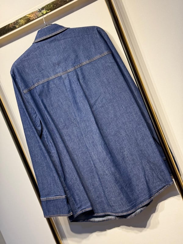 EXQUİSE Duwayne Gold Düğmeli Denim Rahat Gömlek