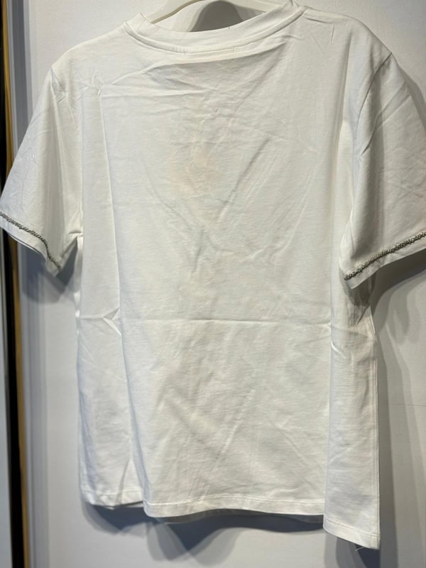 EXQUİSE İrisora Göğüs Taş İşleme Cep Detaylı Rahat Tshirt