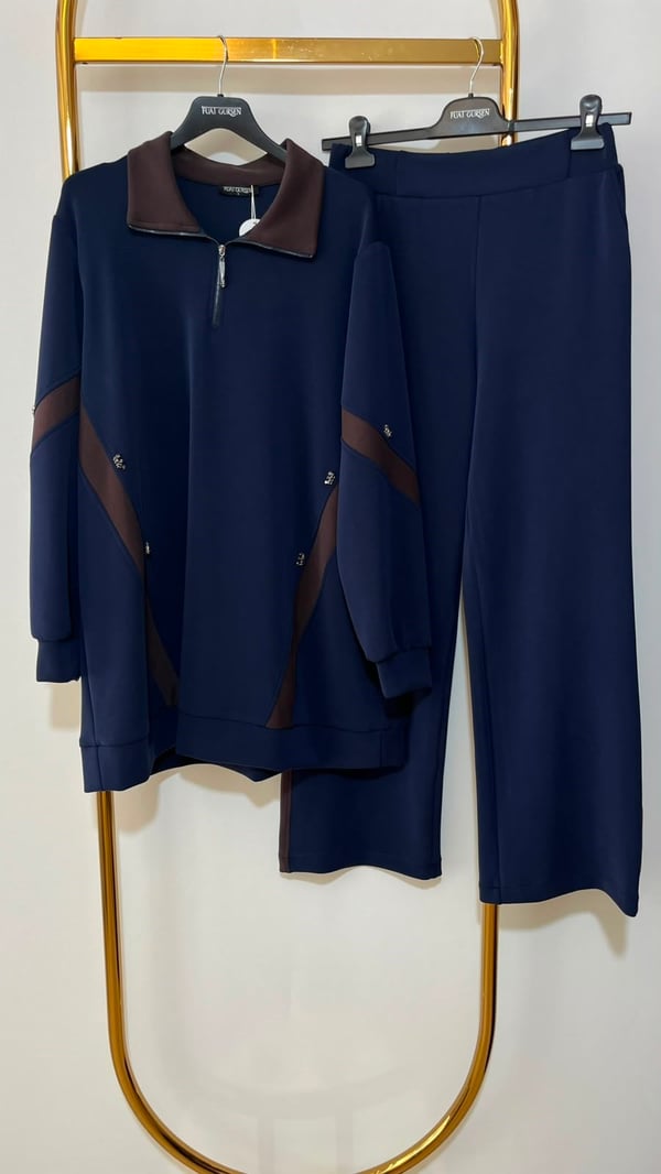 FUAT GÜRSEN Taş Detaylı Yakalı Takım