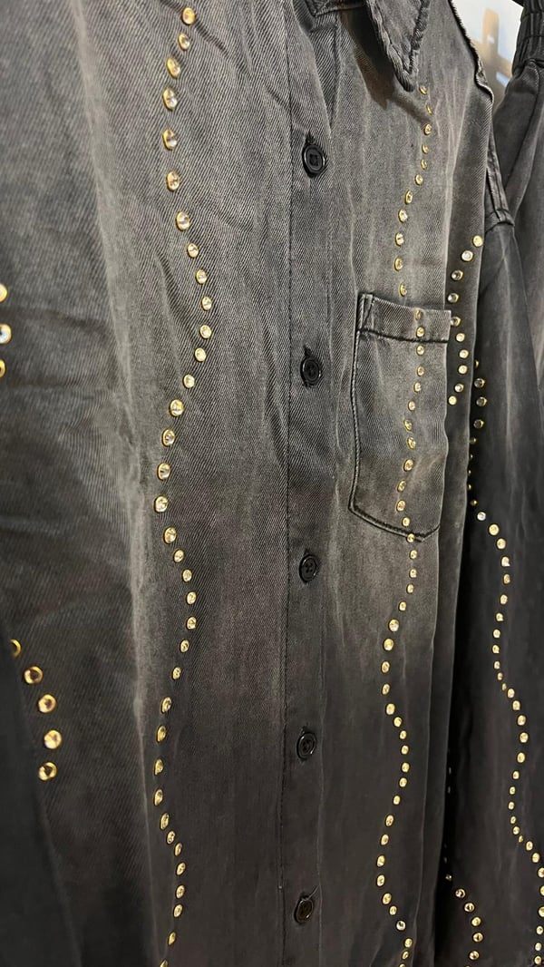 GHİSA Burgu Taş İşleme Denim Pantolon Takım