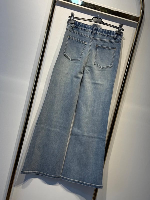 GHİSA Full Pırlanta İşlemeli Rahat Denim Jeans Pantolon