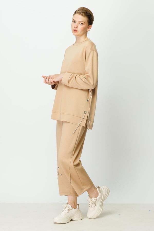 GHİSA KUŞGÖZLÜ TUNİK PANTOLON TAKIM