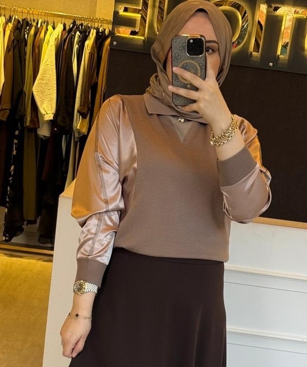 GHİSA Merserize Mix Saten Tasarım Tunik