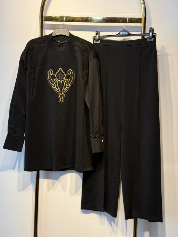 GHİSA Nakış İşlemeli Tasarım Tunik Pantolon Takım
