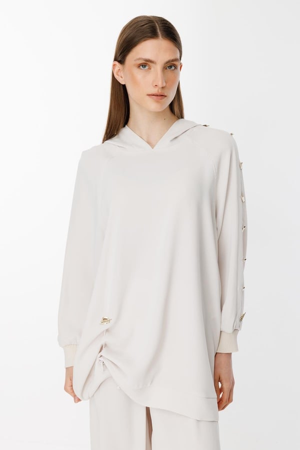 GHİSA Omzu Düğme Detaylı Sweatshirt Pantolon Takım