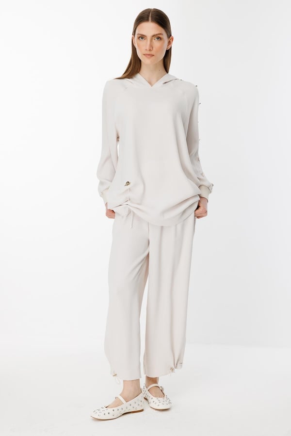 GHİSA Omzu Düğme Detaylı Sweatshirt Pantolon Takım