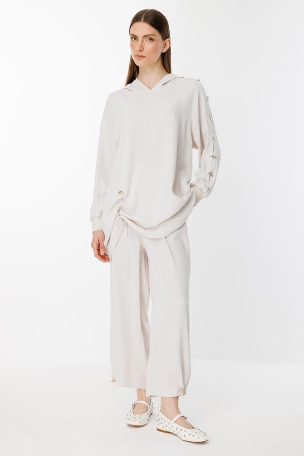 GHİSA Omzu Düğme Detaylı Sweatshirt Pantolon Takım