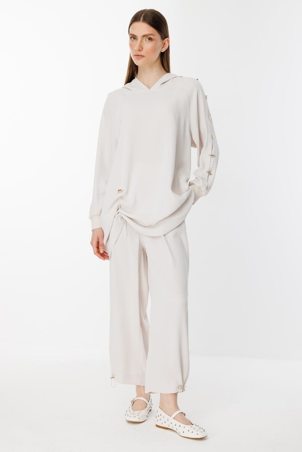 GHİSA Omzu Düğme Detaylı Sweatshirt Pantolon Takım