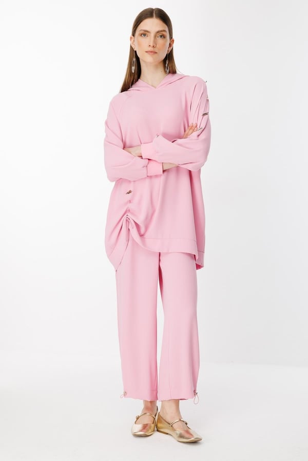 GHİSA Omzu Düğme Detaylı Sweatshirt Pantolon Takım