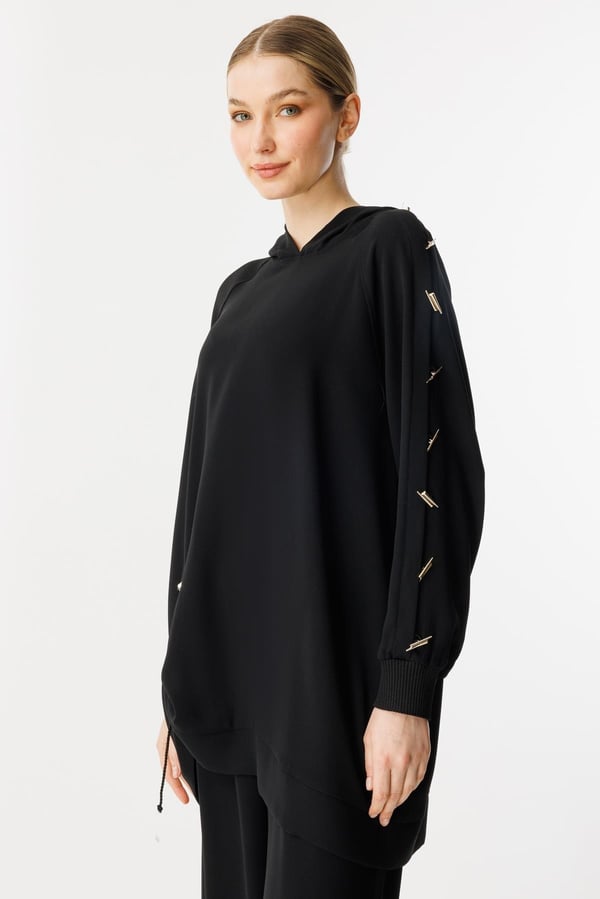 GHİSA Omzu Düğme Detaylı Sweatshirt Pantolon Takım
