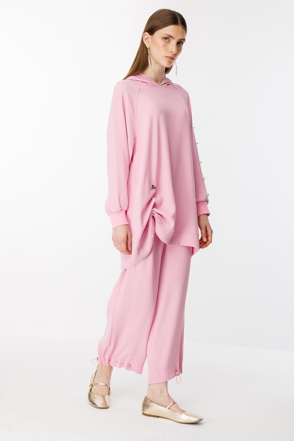 GHİSA Omzu Düğme Detaylı Sweatshirt Pantolon Takım