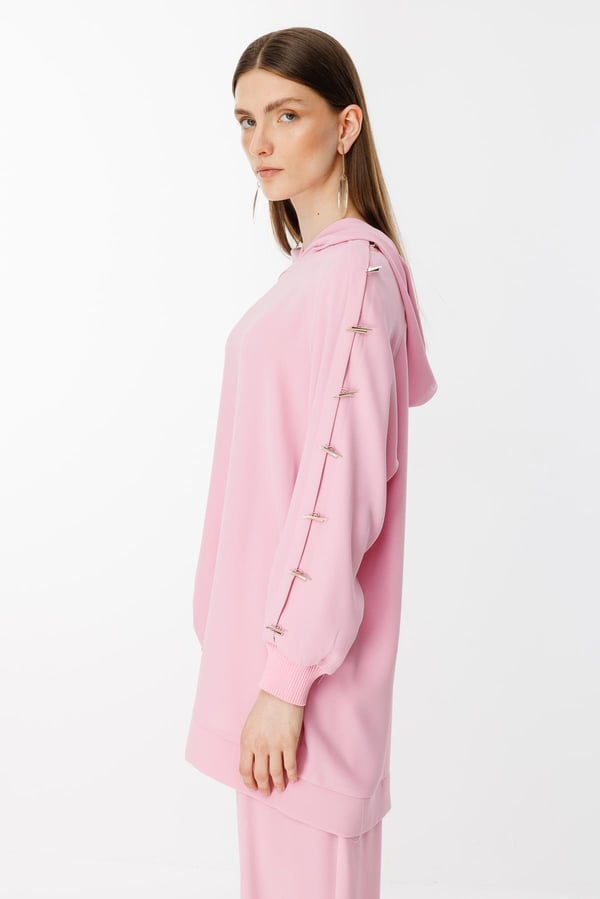 GHİSA Omzu Düğme Detaylı Sweatshirt Pantolon Takım