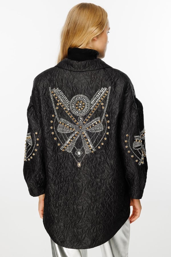 GHİSA SIRT TAŞ DETAYLI BLAZER CEKET