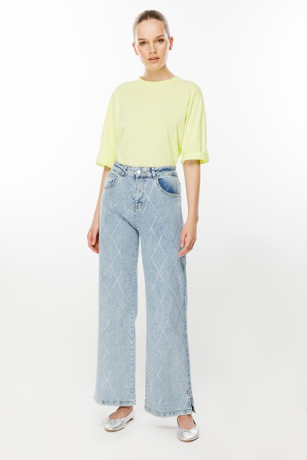 GHİSA TAŞ DETAYLI JEAN KOT PANTOLON
