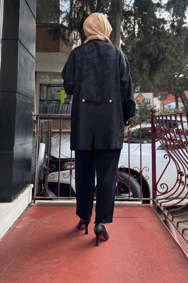 GHİSA Taş Detaylı Monogram Pantolon Gömlek Takım