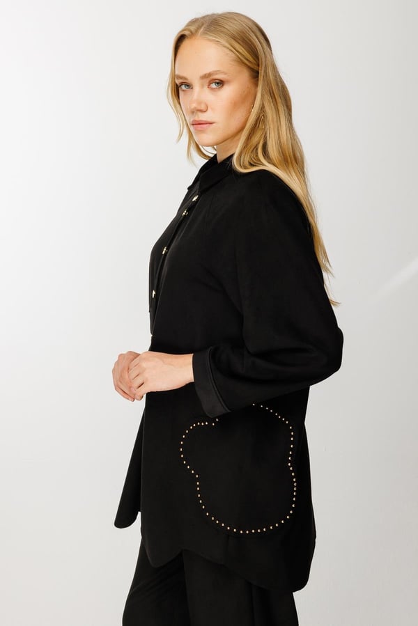 GHİSA TAŞ DETAYLI ÖNÜ PITPITLI TAKIM